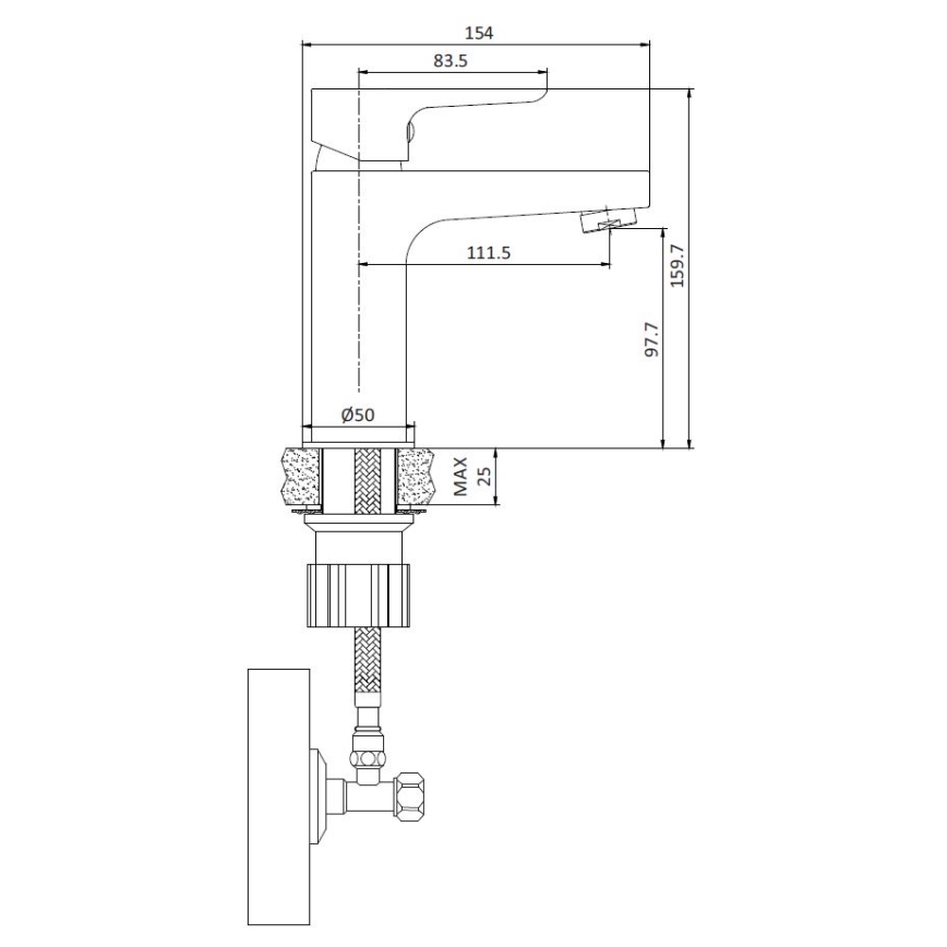 Mitigeur de lavabo NAESBY 15,9 cm chrome brillant
