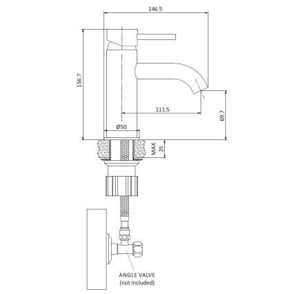 Mitigeur pour lavabo DRAGOR 15,6 cm blanc mat