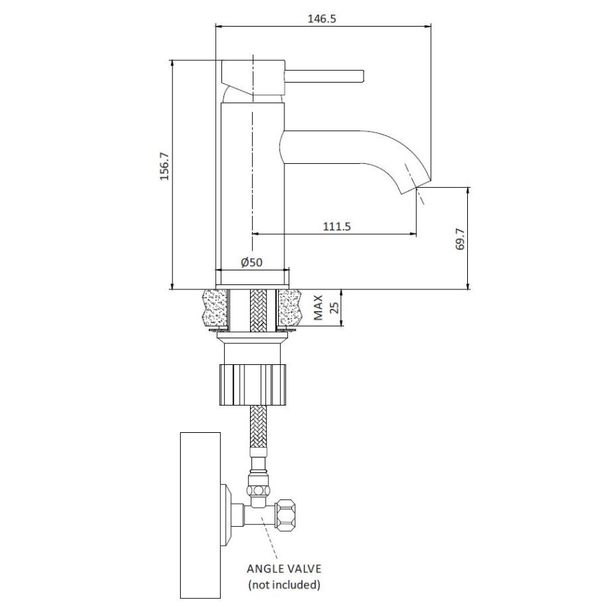 Mitigeur pour lavabo DRAGOR 15,6 cm en laiton poli