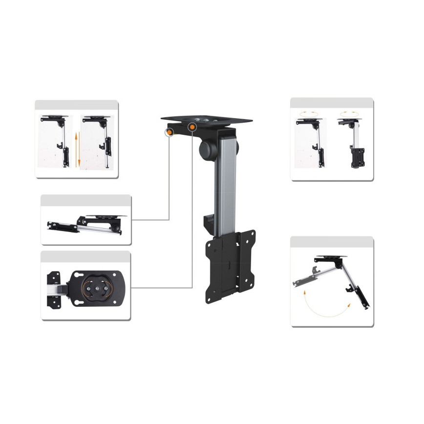 MK FLORIA MKF-17DS220 - Support de plafond pour TV 46 noir