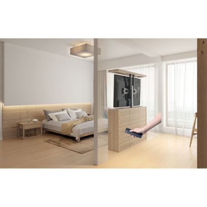 MK FLORIA MKF-19DM648 - Support sur pied pour téléviseur 37-65 noir SCHUKO + télécommande