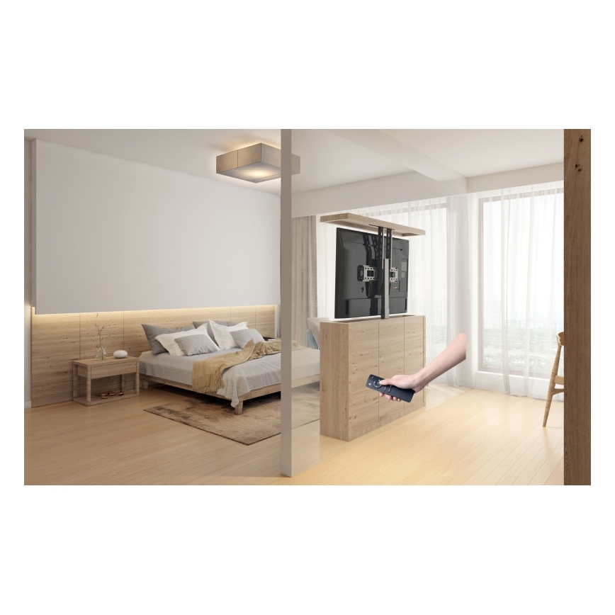 MK FLORIA MKF-19DM648 - Support sur pied pour téléviseur 37-65 noir SCHUKO + télécommande