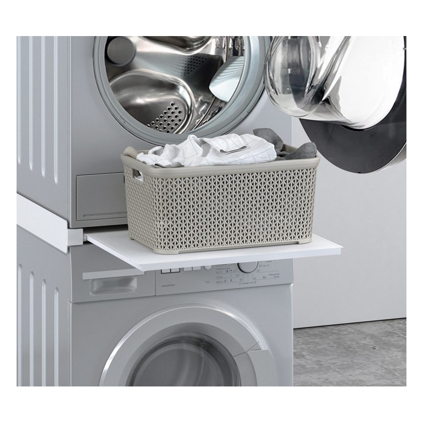 MK FLORIA MKF-23MZ601 - Kit d'empilage pour lave-linge et sèche-linge avec système coulissant 60 cm blanc