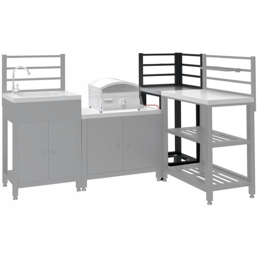 Module d'angle extérieur 47x47x123 cm noir/inox