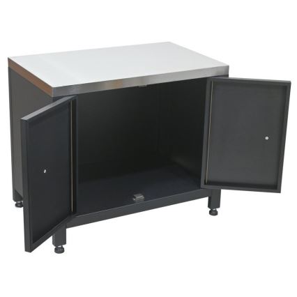 Module extérieur : meuble sous-barbecue 80 x 47 x 69 cm, noir/inox
