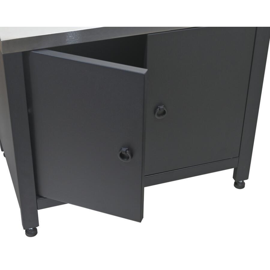 Module extérieur : meuble sous-barbecue 80 x 47 x 69 cm, noir/inox