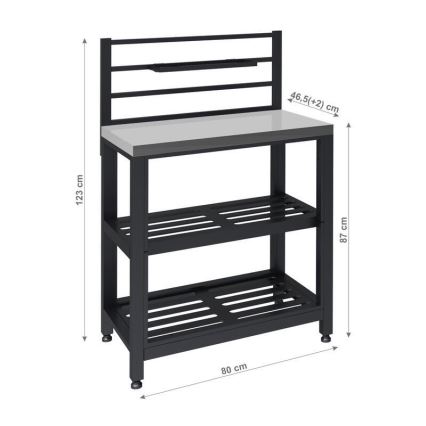 Module extérieur table 80x47x123 cm noir/inox