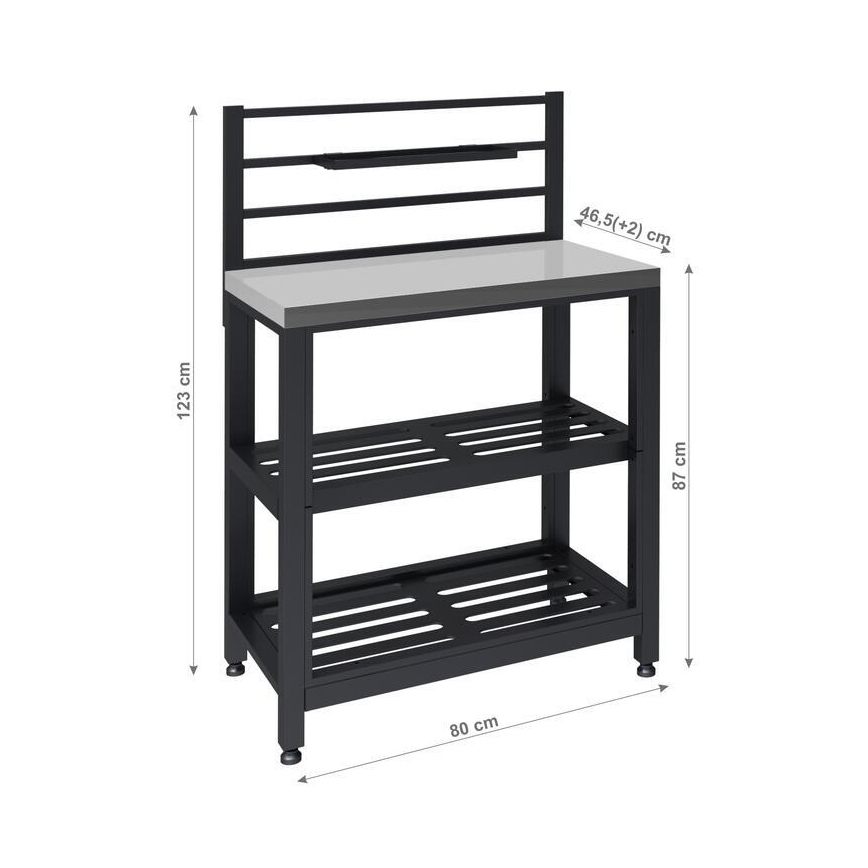 Module extérieur table 80x47x123 cm noir/inox