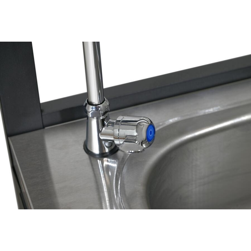 Module extérieur – table avec évier, 60 x 47 x 123 cm, noir/inox