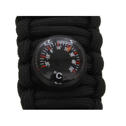 Montre multifonction avec boussole et thermomètre noire