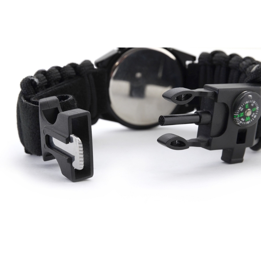 Montre multifonction avec boussole et thermomètre noire