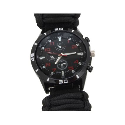 Montre multifonction avec boussole et thermomètre noire