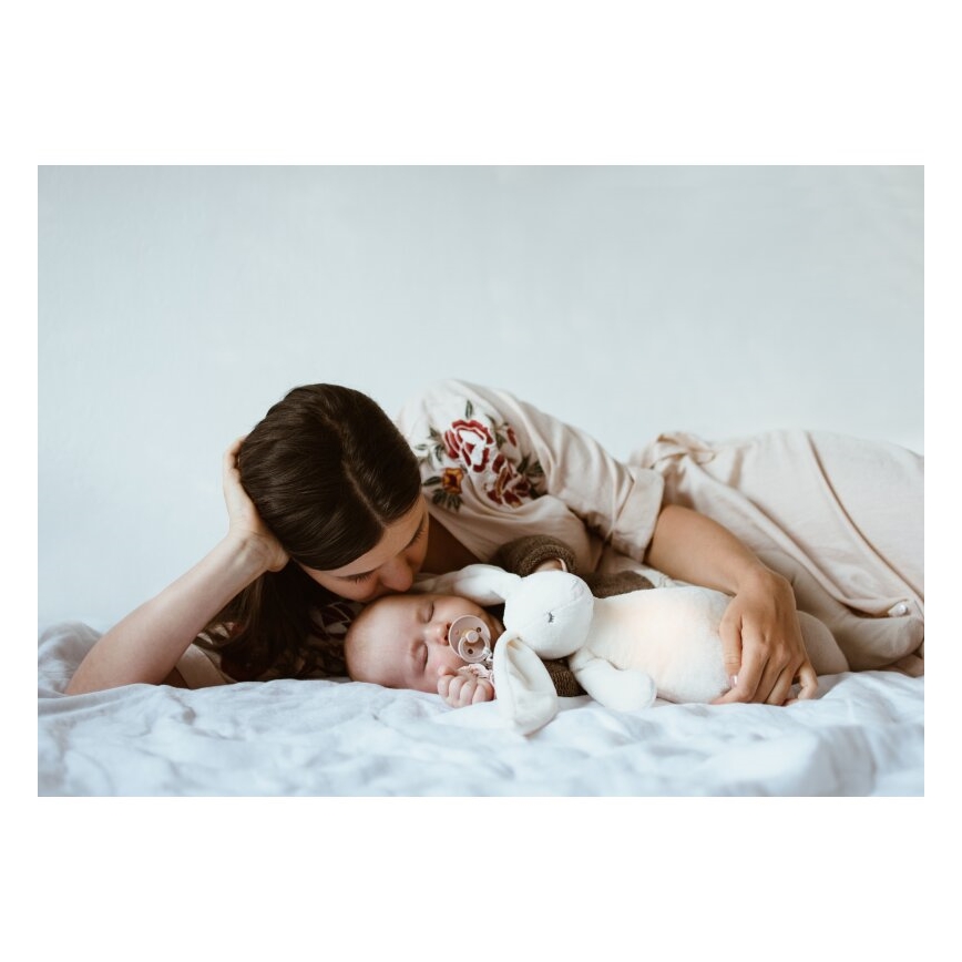 Moonie - Doudou avec mélodie et lumière 2.0 lapin organic rose