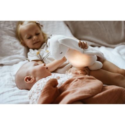 Moonie - Doudou avec mélodie et lumière 2.0 lapin organic rose