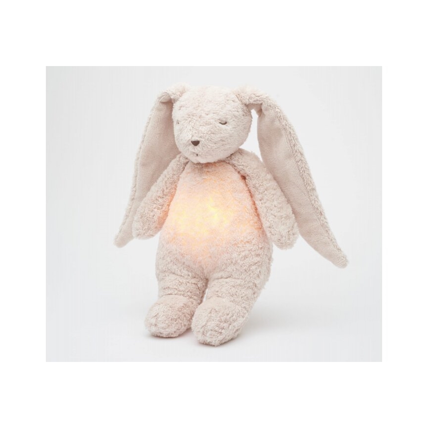 Moonie - Doudou avec mélodie et lumière 2.0 lapin organic rose