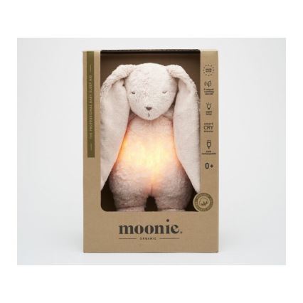 Moonie - Doudou avec mélodie et lumière 2.0 lapin organic rose