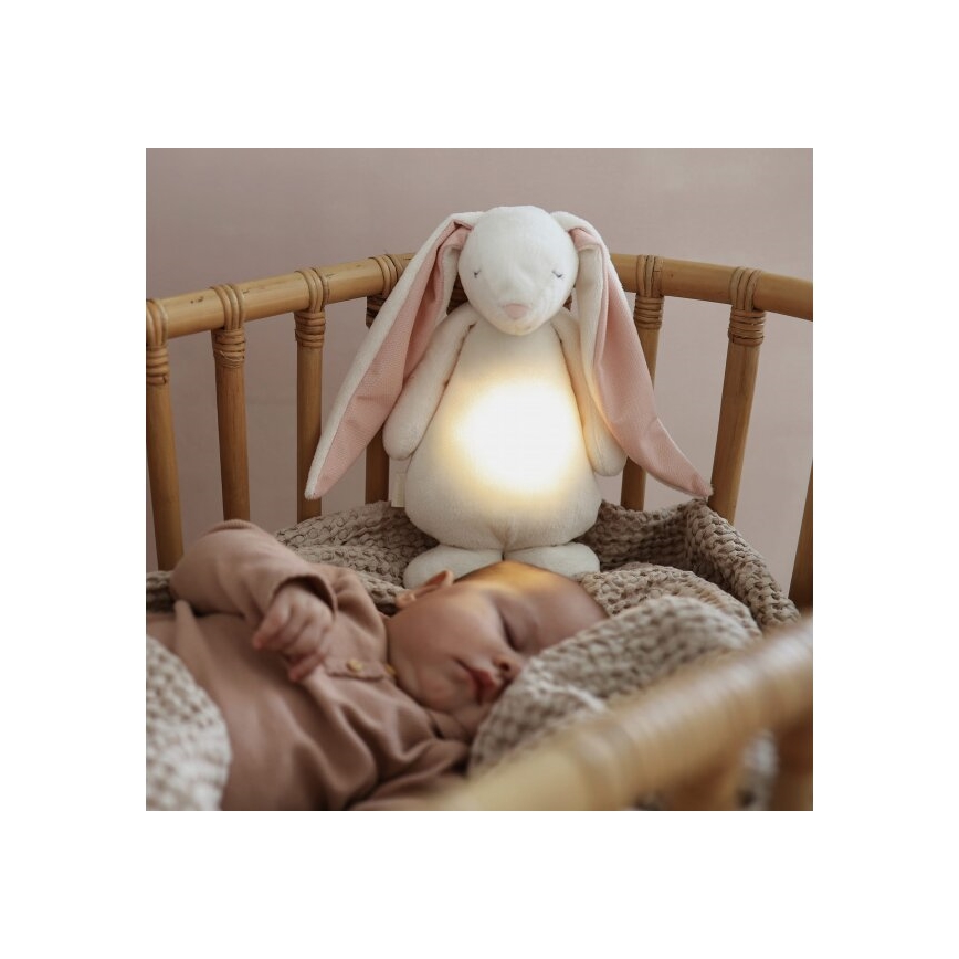 Moonie - Doudou avec mélodie et lumière 2.0 lapin powder
