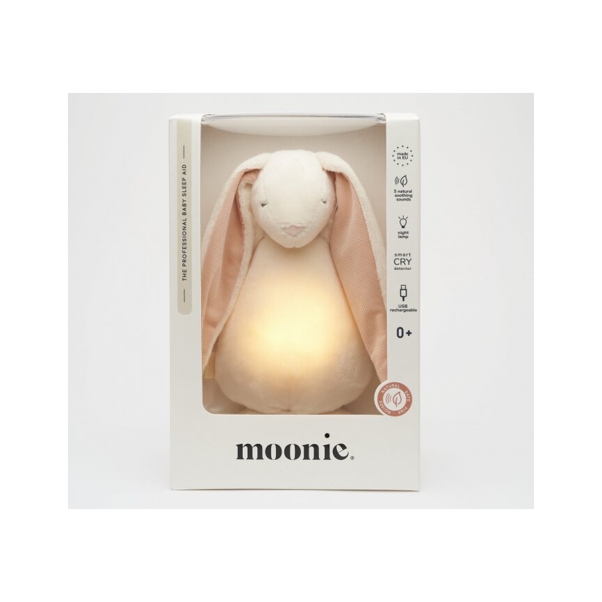 Moonie - Doudou avec mélodie et lumière 2.0 lapin powder