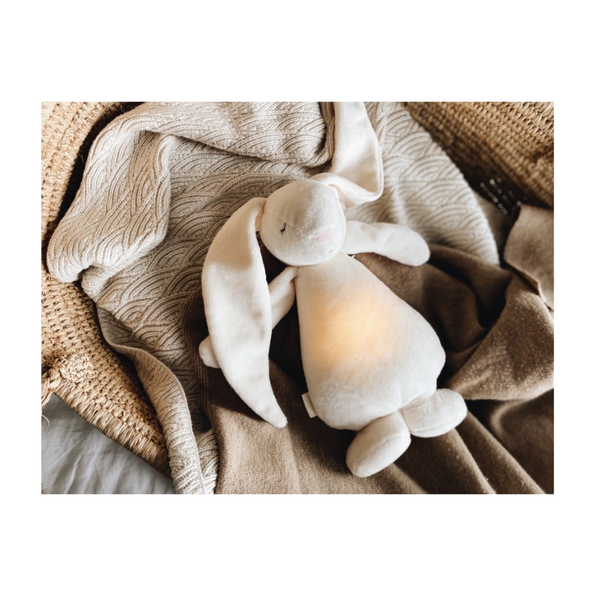 Moonie - Doudou avec mélodie et lumière lapin powder