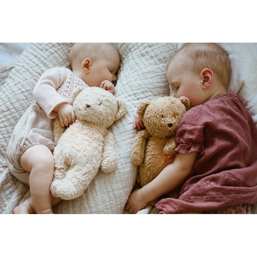 Moonie - Doudou avec mélodie et lumière ourson 2.0 organic cappuccino