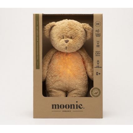Moonie - Doudou avec mélodie et lumière ourson 2.0 organic cappuccino