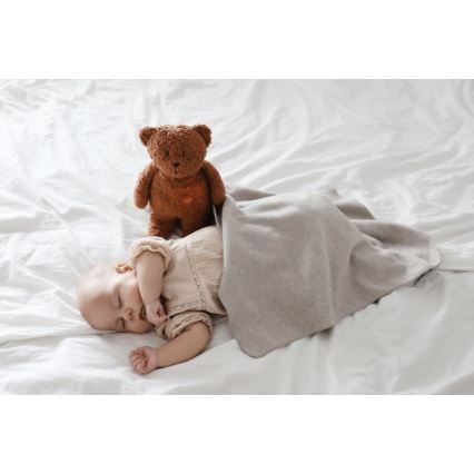 Moonie - Doudou avec mélodie et lumière ourson organic caramel natur