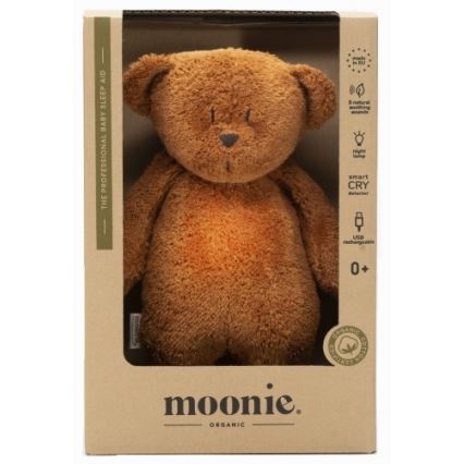 Moonie - Doudou avec mélodie et lumière ourson organic caramel natur