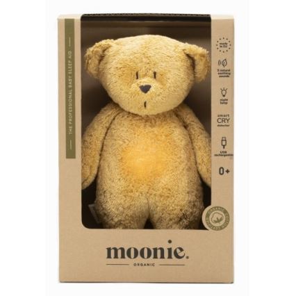 Moonie - Doudou avec mélodie et lumière ourson organic cuivre natur