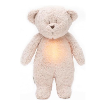 Moonie - Doudou avec mélodie et lumière ourson organic rose natur