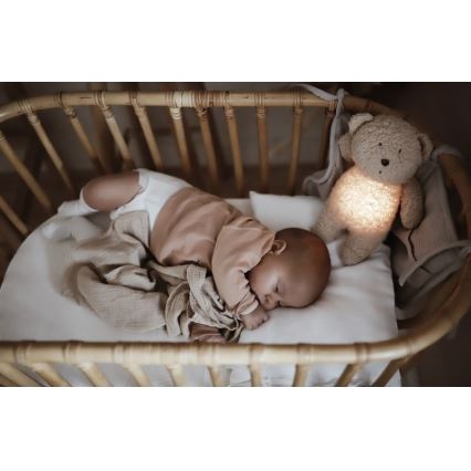 Moonie - Doudou avec mélodie et lumière ourson organic rose natur