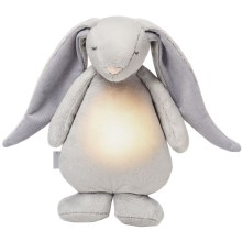 Moonie - Doudou lapin avec mélodie et lumière argent