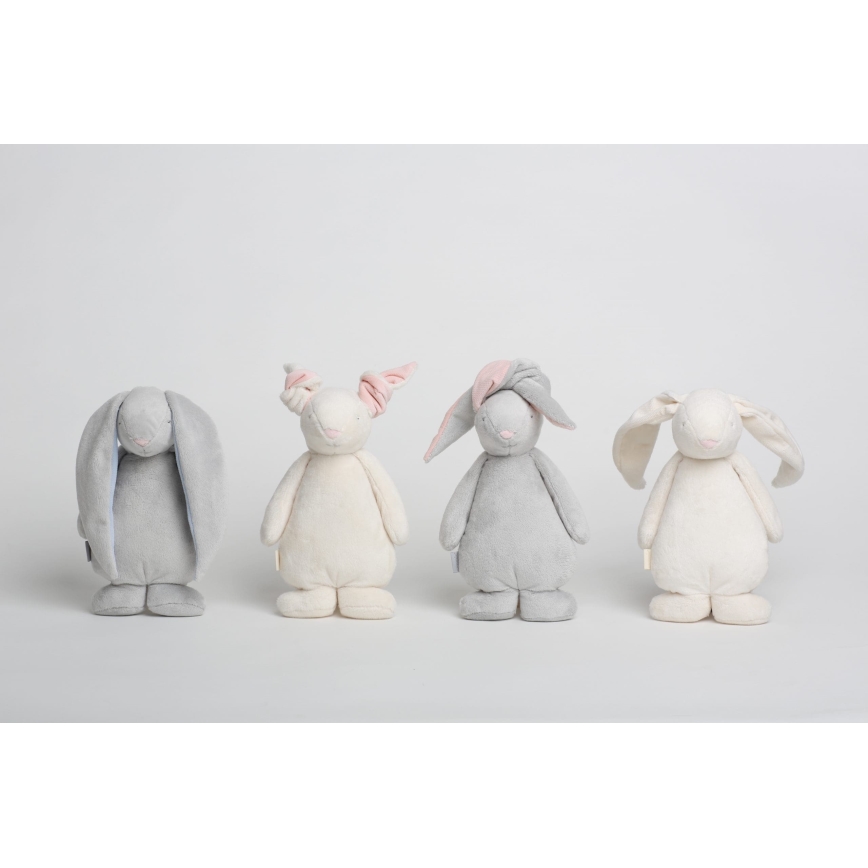Moonie - Doudou lapin avec mélodie et lumière argent