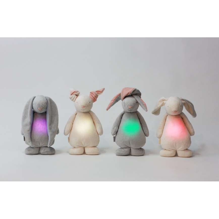 Moonie - Doudou lapin avec mélodie et lumière argent