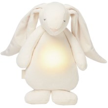Moonie - Doudou lapin avec mélodie et lumière crème