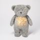 Moonie - Doudou ours avec mélodie et lumière gris minéral organique