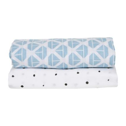 MOTHERHOOD - Couverture en mousseline 2pcs Blue Boats 100x120 cm