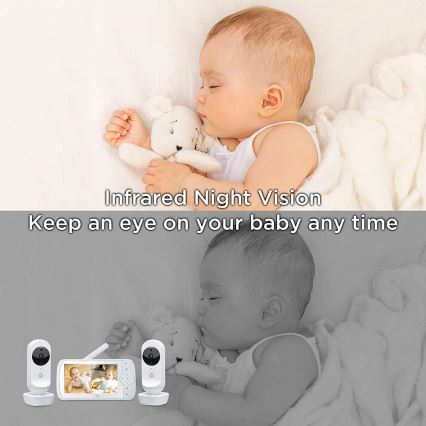 Motorola VM35-2 - Babyphone rechargeable avec 2 caméras, batterie 2000 mAh