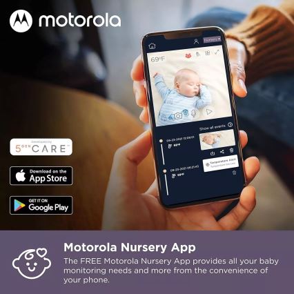 Motorola VM65X - Babyphone connecté et rechargeable Wi-Fi