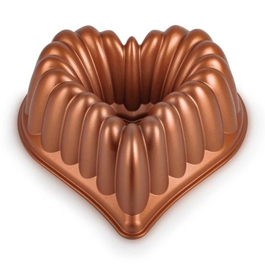 Moule à bundt KITCHISIMO en forme de cœur/cuivré