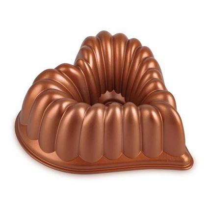 Moule à bundt KITCHISIMO en forme de cœur/cuivré