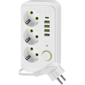 Multi-prise avec interrupteur LINEA 3x230V + 5xUSB A/C SCHUKO 5 m blanc