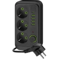 Multi-prise avec interrupteur LINEA 3x230V + 5xUSB A/C SCHUKO 5 m noir