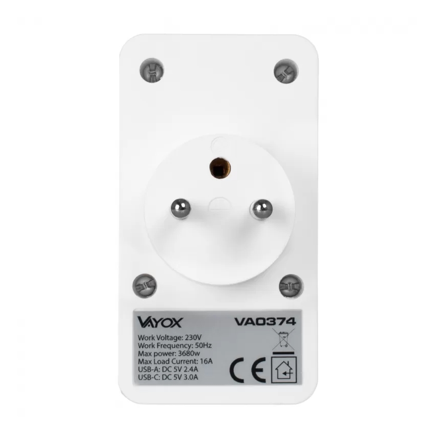 Multiprise 2 prises + 2x USB-C + 2x USB-A