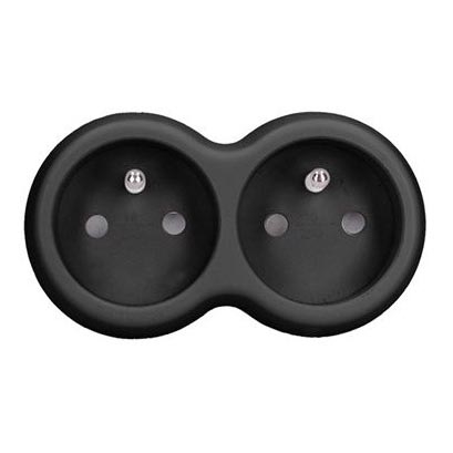 Multiprise 2 x 10 A noire