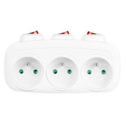 Multiprise 3 prises avec interrupteurs individuels