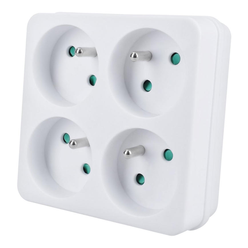 Multiprise 4x 10A blanc