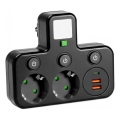 Multiprise avec interrupteur et éclairage LED LINEA PRO 2Z + 3xUSB A/C SCHUKO 4000K noire