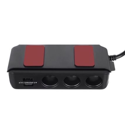 Multiprise de voiture 12V + 4x USB avec voltmètre 12/24V