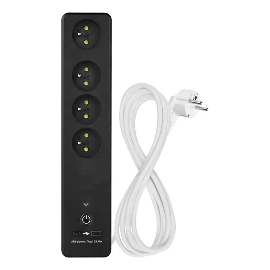 Multiprise intelligente avec interrupteur GoSmart 4 prises + 1x USB-A + 1x USB-C 2 m Wi-Fi Tuya