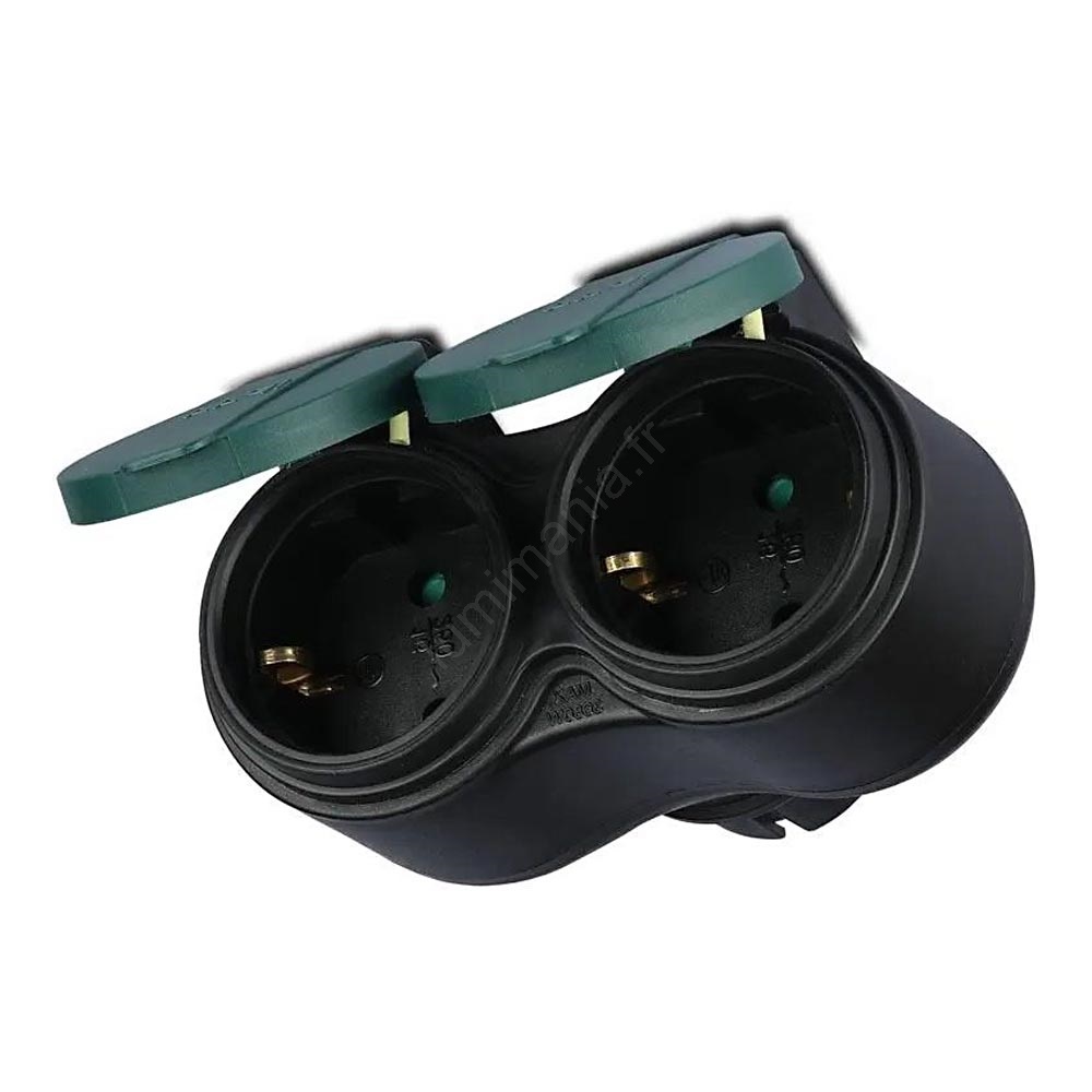 10 Embrayages Caoutchouc Schuko IP44 - Prises 230V 16A - Plein Caoutchouc - Neuf